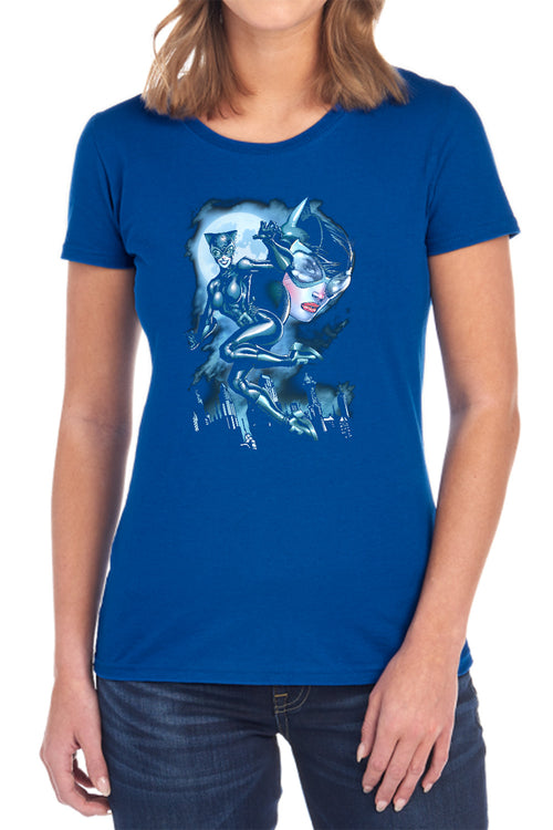 Batman Moonlight Cat Womens T-Shirt