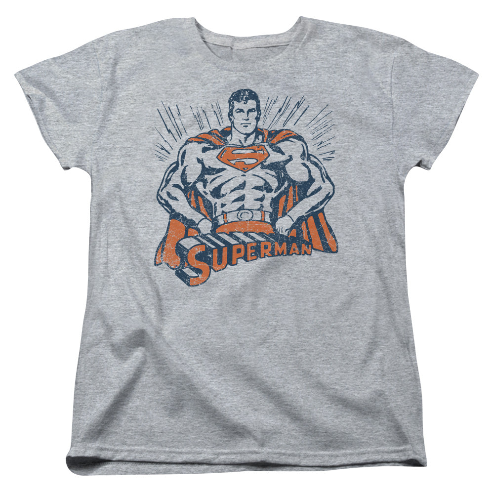 Superman Vintage Stance Womens T-Shirt