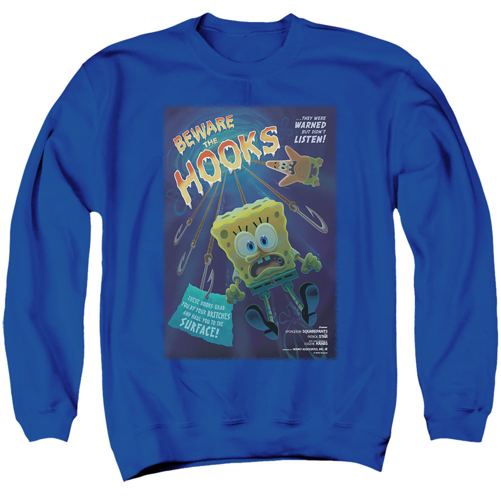 Spongebob Squarepants Beware the Hooks Royal Crewneck Sweatshirt