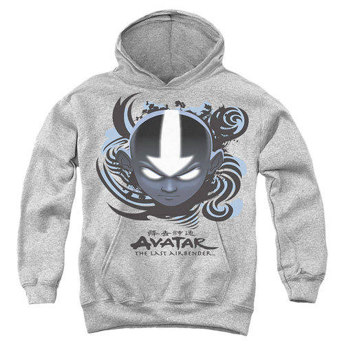 Avatar: The Last Airbender Airbender Blue And Black Kanji Youth Hoodie