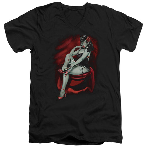 Zombie Pinup Red V-Neck T-Shirt
