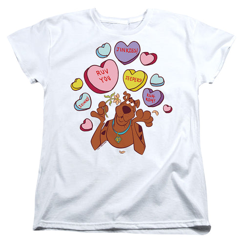 Scooby-Doo Valentine's Day Heart Candy Womens T-Shirt