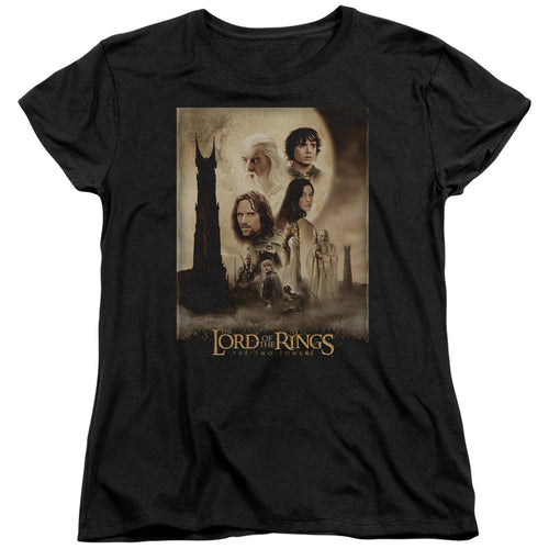Lord of the Rings Two Towers Poster Womens T-Shirt