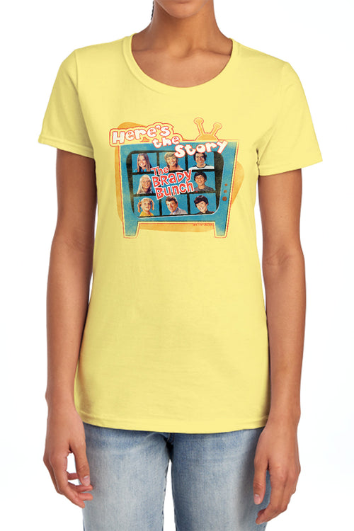 The Brady Bunch Heres The Story Womens T-Shirt