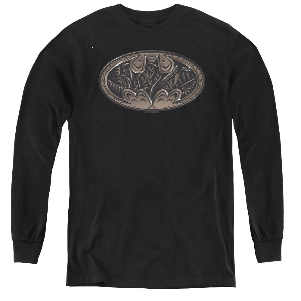 Batman Bio Mech Bat Shield Youth Long Sleeve T-Shirt