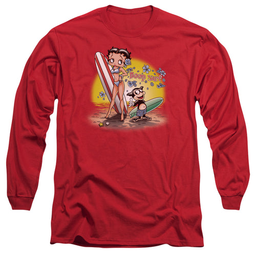 Betty Boop Boop Surf Beach Long Sleeve T-Shirt