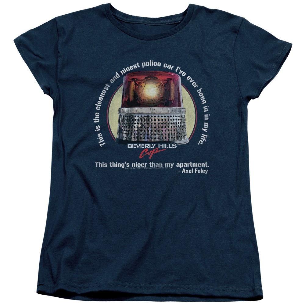 Beverly Hills Cop Nicest Police Car Womens T-Shirt