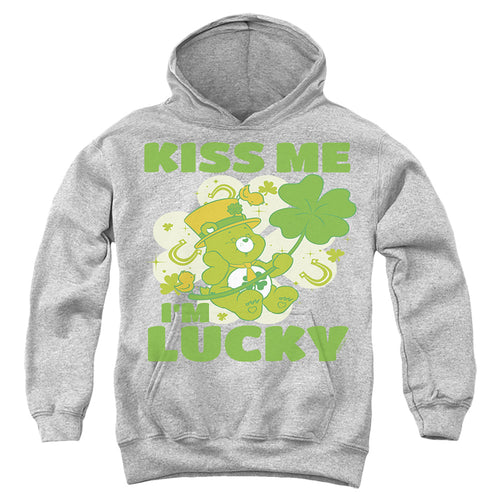 Care Bears Kiss Me I'M Lucky St. Patrick'S Day Good Luck Bear Youth Hoodie