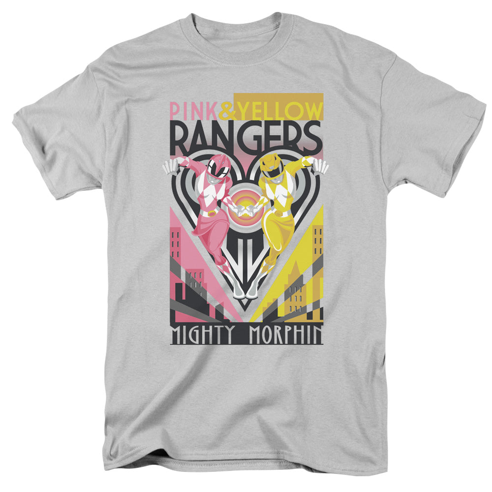 Mighty Morphin Power Rangers Pink & Yellow Deco T-Shirt