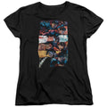 Superman Torn Collage Womens T-Shirt