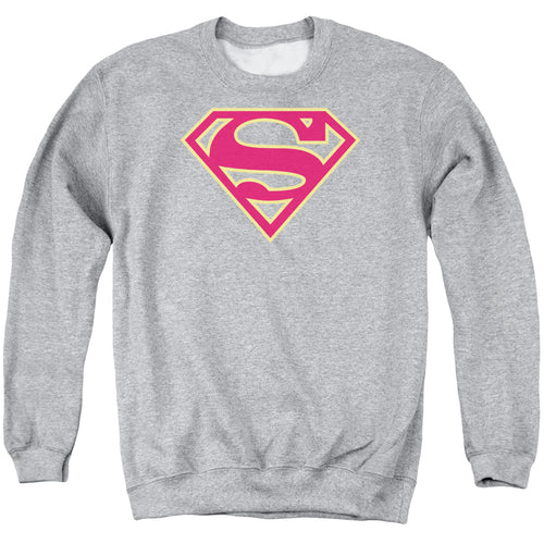 Superman Red & Gold Shield Athletic Heather Crewneck Sweatshirt