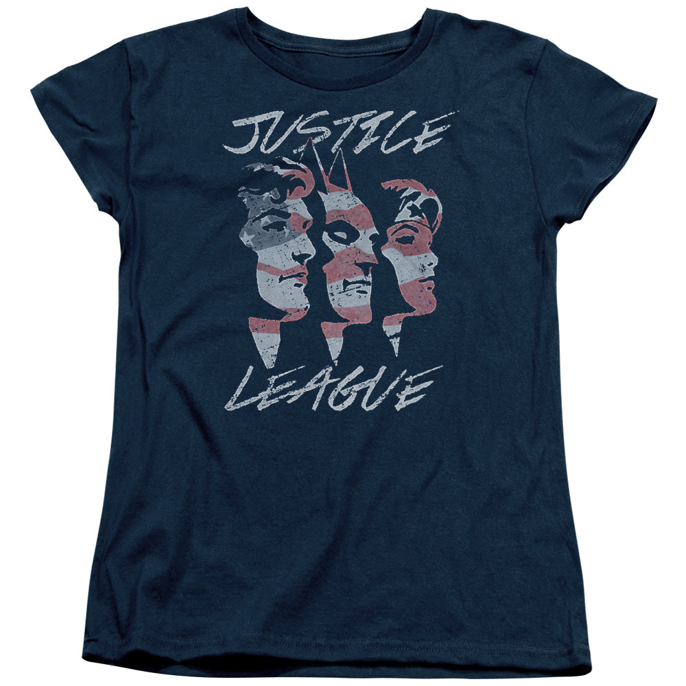 Justice League Justice For America Womens T-Shirt