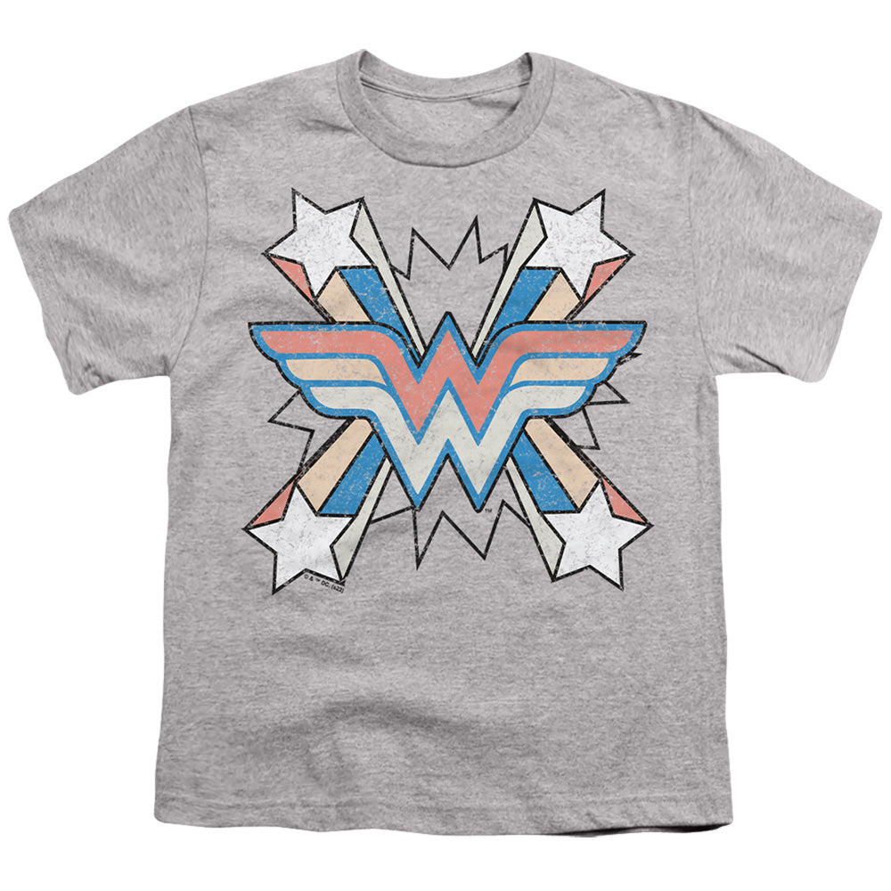 Wonder Woman Burst Emblem on Athletic Heather Youth/Toddler T-Shirt
