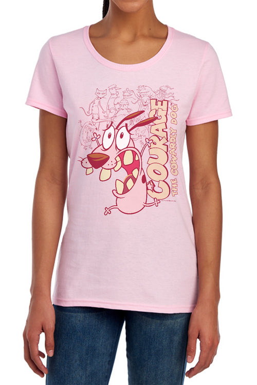 Courage the Cowardly Dog Running Scared Womens T-Shirt