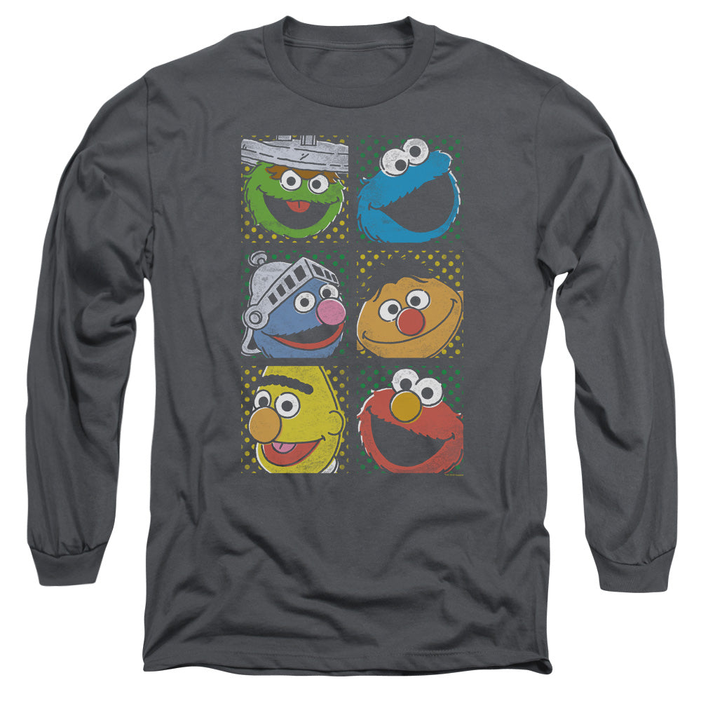 Sesame Street Group Squares Long Sleeve T-Shirt