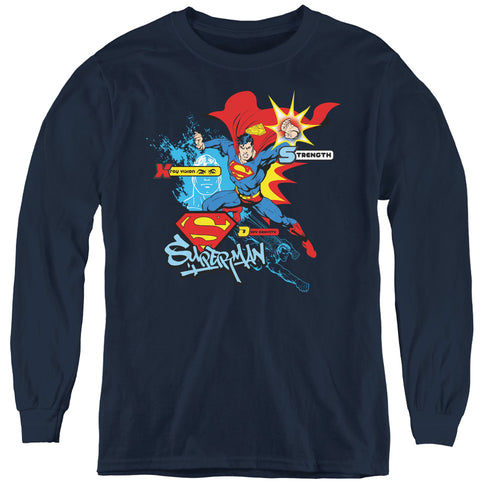 Superman Abilities Youth Long Sleeve T-Shirt