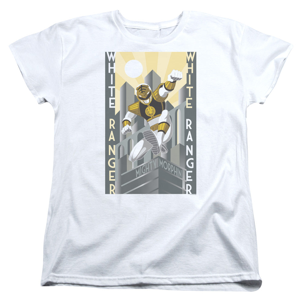 Mighty Morphin Power Rangers White Ranger Duo Womens T-Shirt