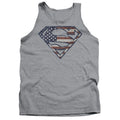 Superman Wartorn Flag Athletic Heather Tank Top
