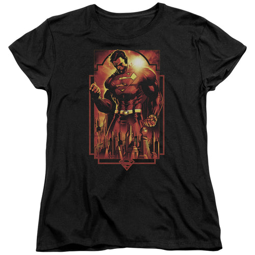Superman Metropolis Deco Womens T-Shirt