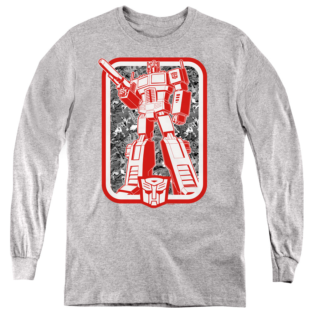 Transformers Optimus Prime Panel Youth Long Sleeve T-Shirt