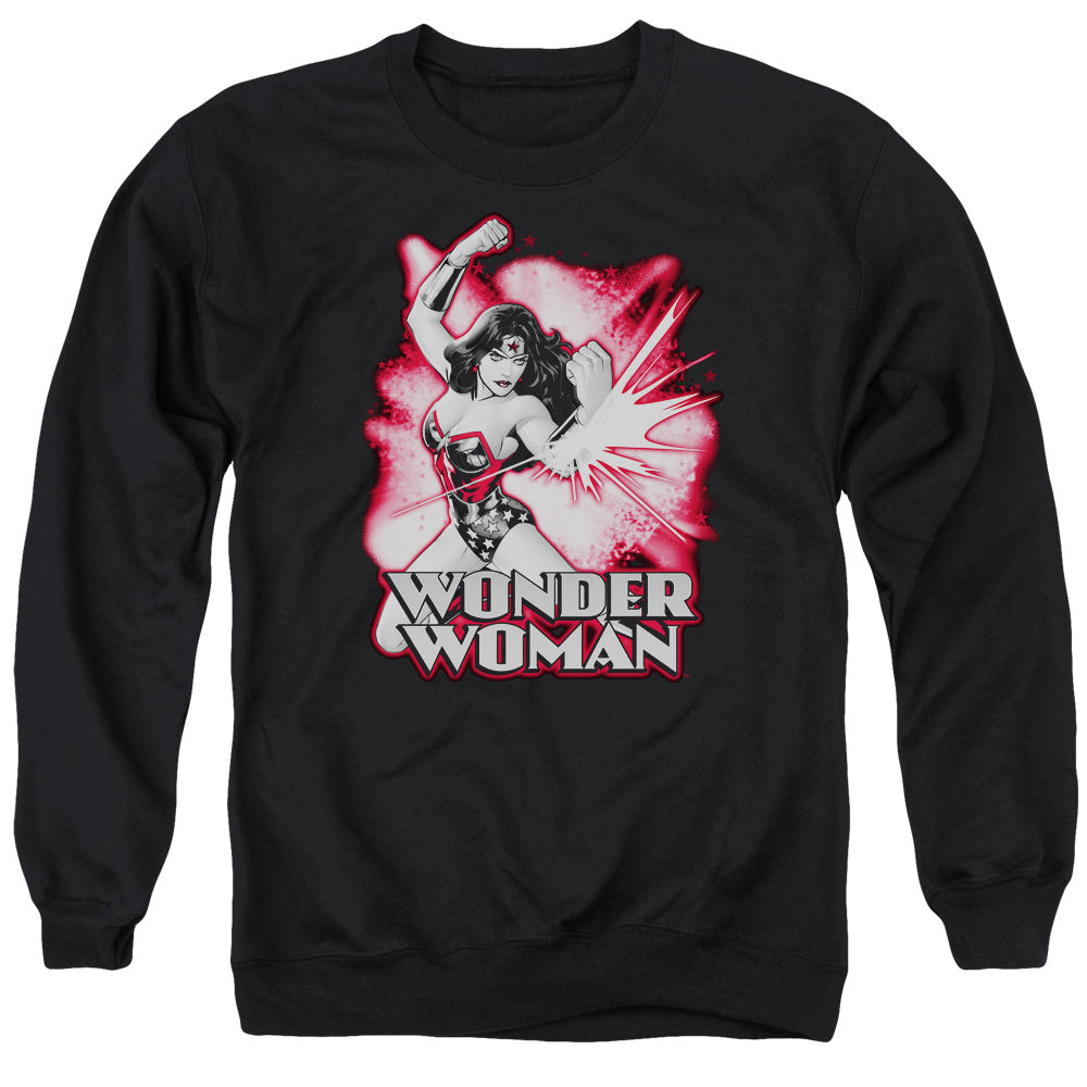 Wonder Woman Red and Gray Logo Crewneck Sweatshirt