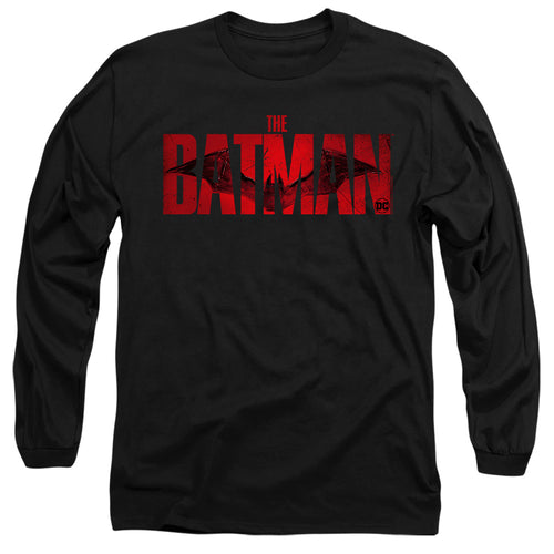 The Batman Crimson Drawn Bat Logo Long Sleeve T-Shirt