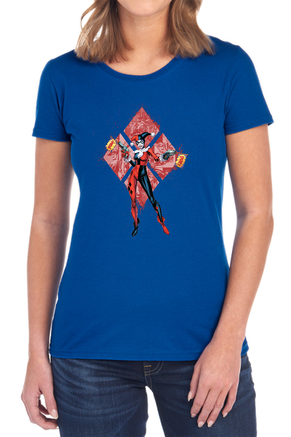 Batman Harley Quinn (Diamonds) Womens T-Shirt