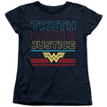 Wonder Woman 1984 Truth Love Justice Stacked Womens T-Shirt