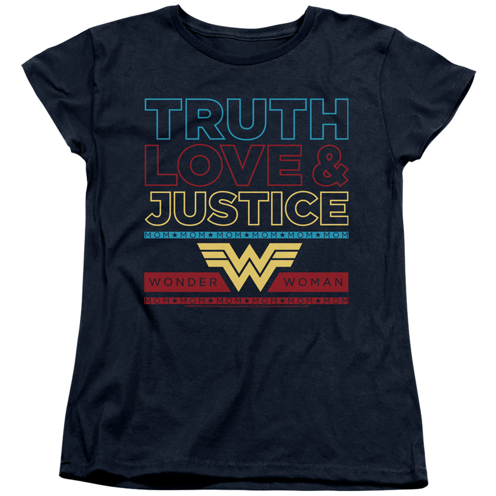 Wonder Woman 1984 Truth Love Justice Stacked Womens T-Shirt