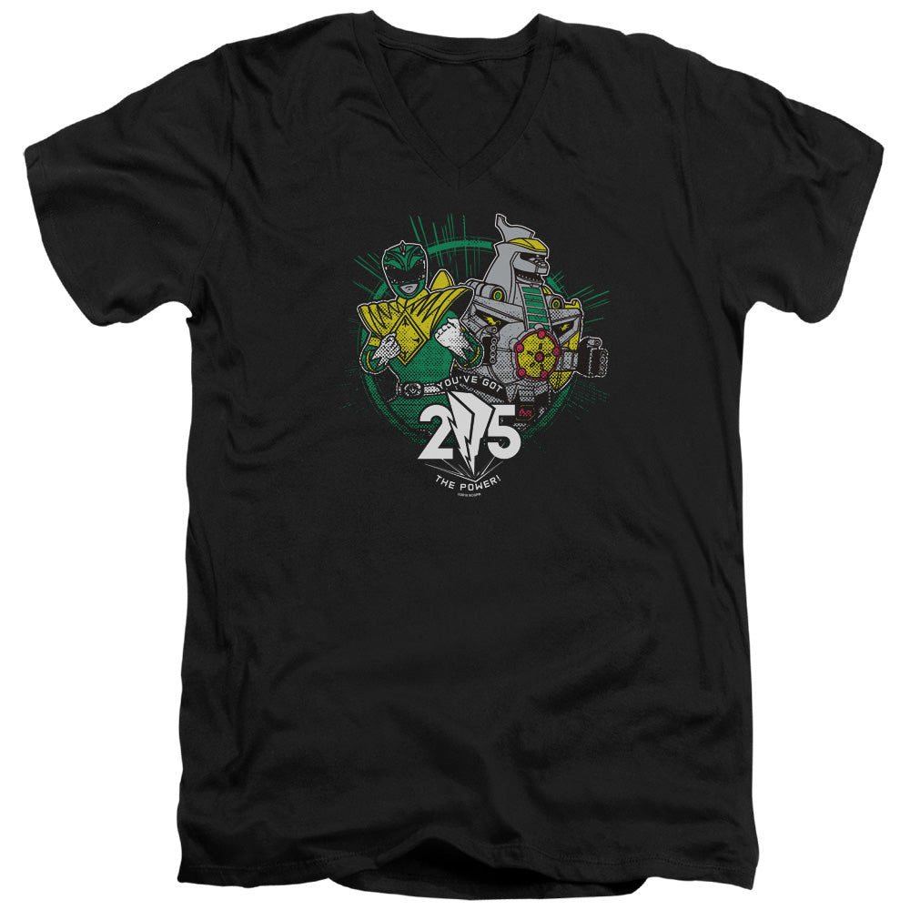 Mighty Morphin Power Rangers Green 25 V-Neck T-Shirt