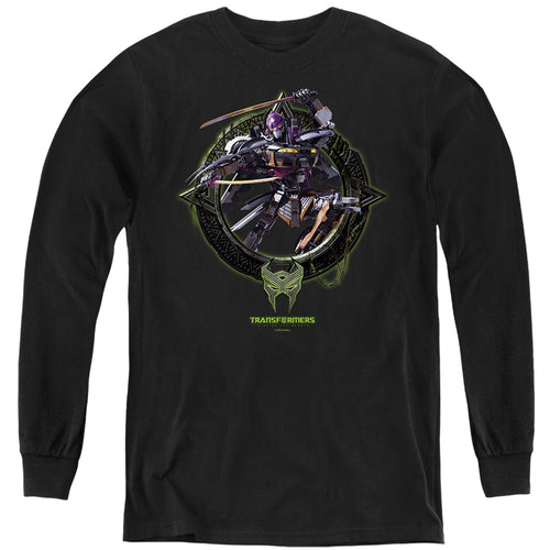 Transformers Nightbird Circle Frame Youth Long Sleeve T-Shirt
