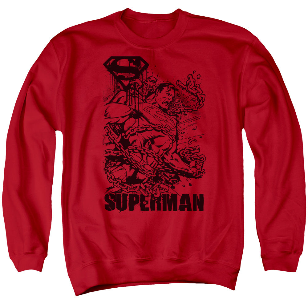 Superman Breaking Chains Line Art Crewneck Sweatshirt