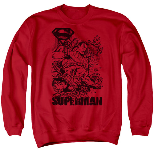 Superman Breaking Chains Line Art Crewneck Sweatshirt