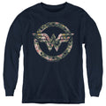 Wonder Woman Floral Logo Youth Long Sleeve T-Shirt