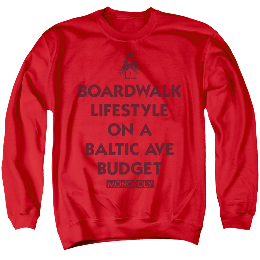 Monopoly Lifestyle vs Budget Red Crewneck Sweatshirt