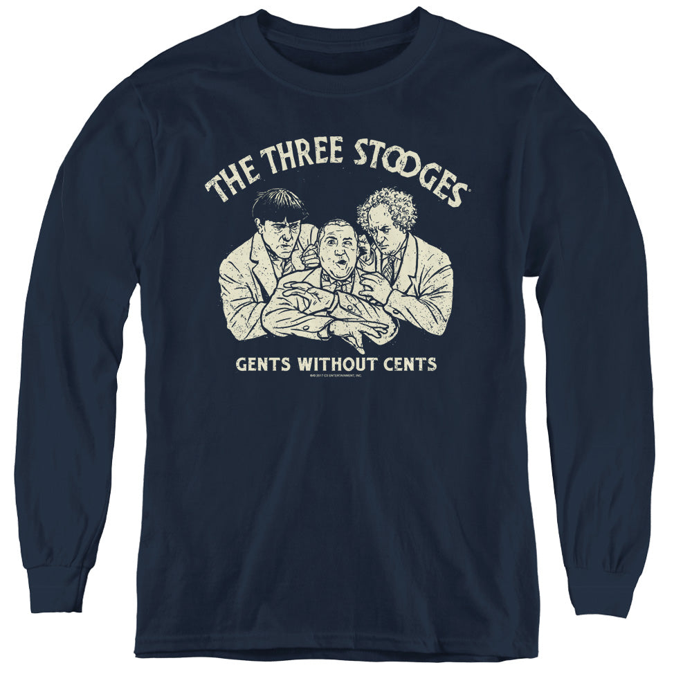 The Three Stooges Gents Without Cents Youth Long Sleeve T-Shirt