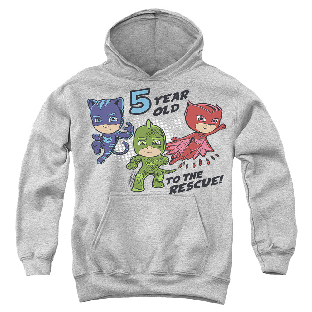 PJ Masks 5 Year Old to the Rescue Birthday Youth Hoodie