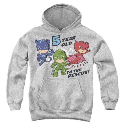 PJ Masks 5 Year Old to the Rescue Birthday Youth Hoodie