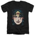 Justice League Wonder Woman Head V-Neck T-Shirt