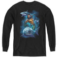 Aquaman Swimming With Sharks Youth Long Sleeve T-Shirt