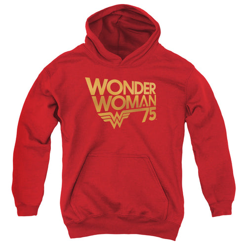 Wonder Woman 75th Anniversary Gold Logo Youth Hoodie