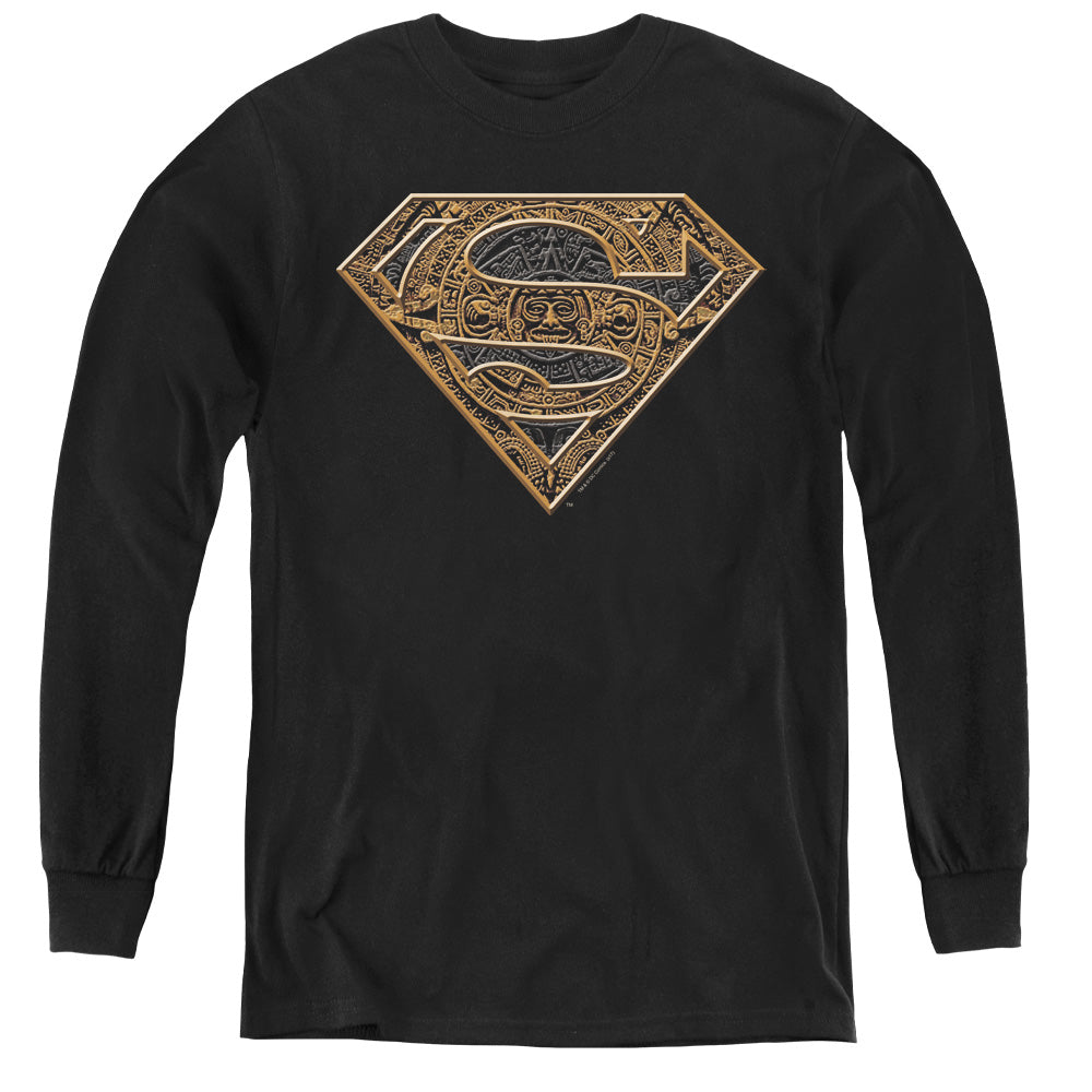Superman Aztec Shield Youth Long Sleeve T-Shirt