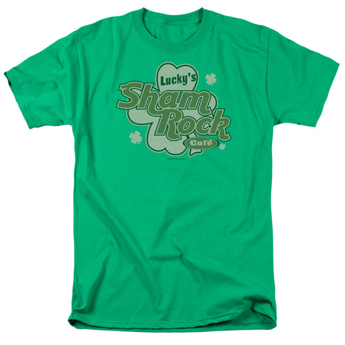 St Patrick's Day Lucky's Shamrock Cafe Green T-Shirt