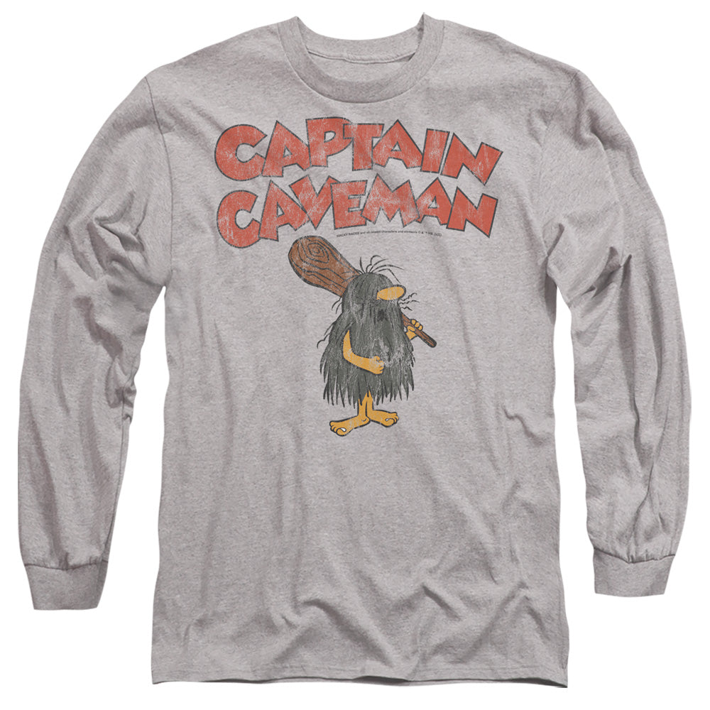 Captain Caveman Distressed Logo Long Sleeve T-Shirt