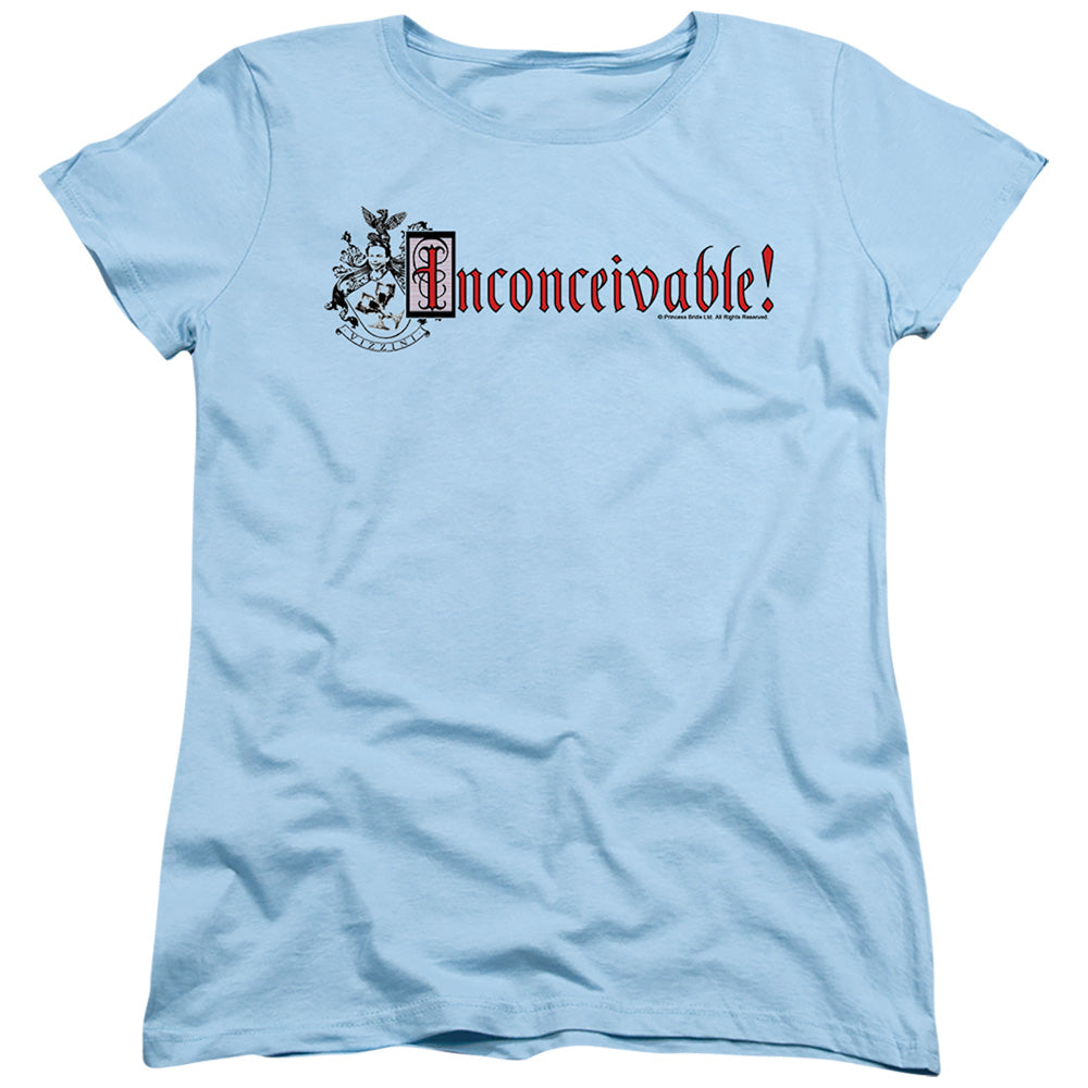 The Princess Bride Vizzini Crest Light Blue Womens T-Shirt