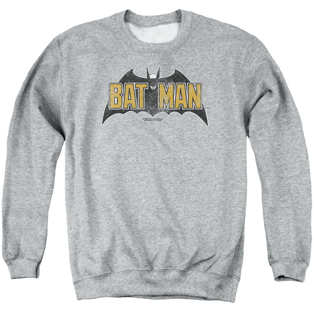 The Batman Vintage Bat Logo on Gray Crewneck Sweatshirt