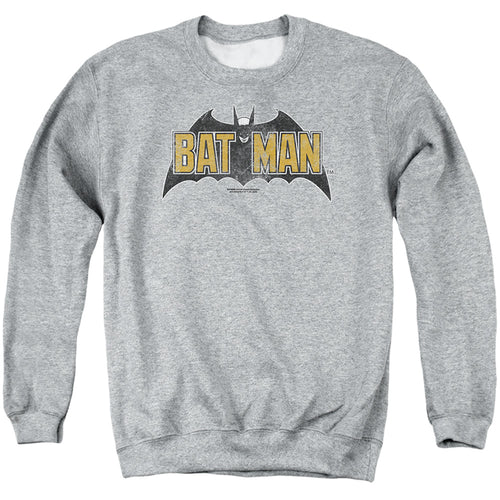 The Batman Vintage Bat Logo on Gray Crewneck Sweatshirt
