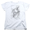 Superman Exploding Space Sketch Womens T-Shirt