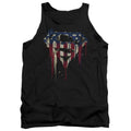 Superman Bleeding Shield Black Tank Top