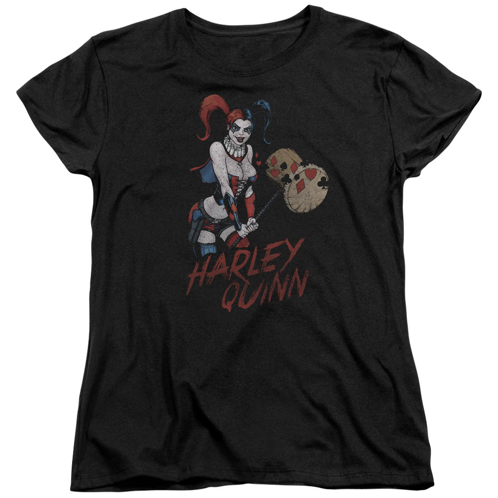 Justice League Harley Hammer Womens T-Shirt